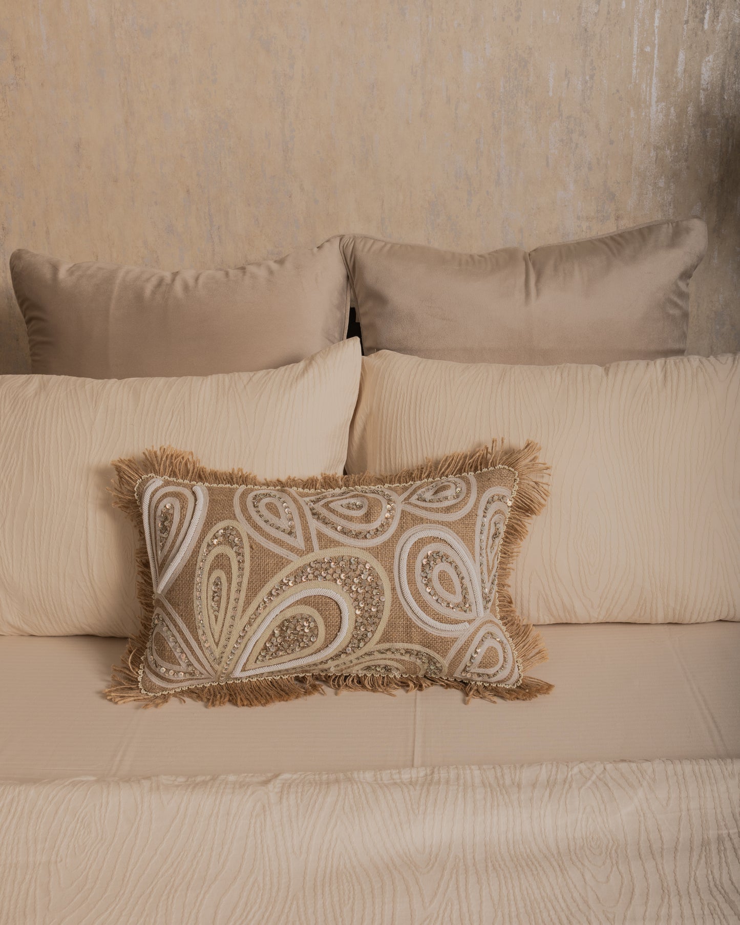 PREMIUM LINEN-WEAVING  BEDSPREAD 4PCS SET [B0004]