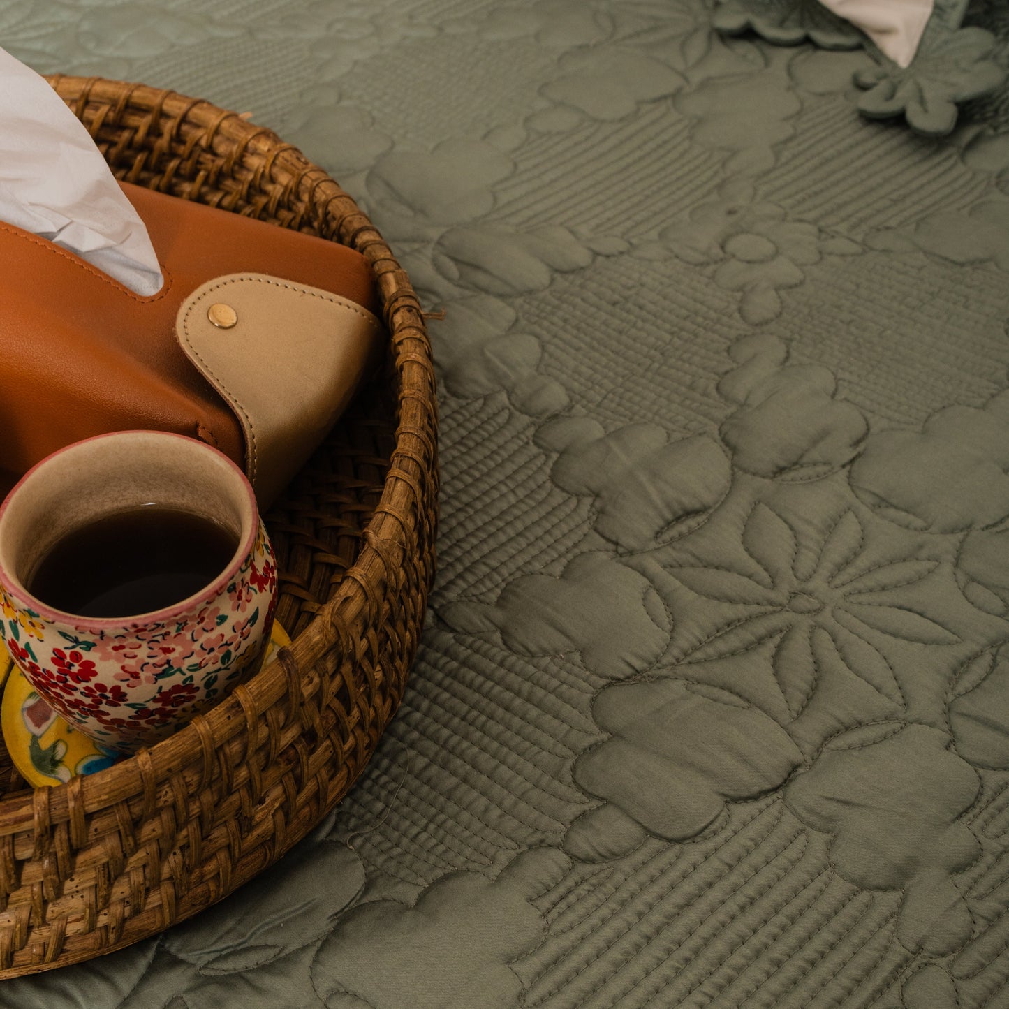 Quilted cotton bedcover 5 pcs set [B0023]