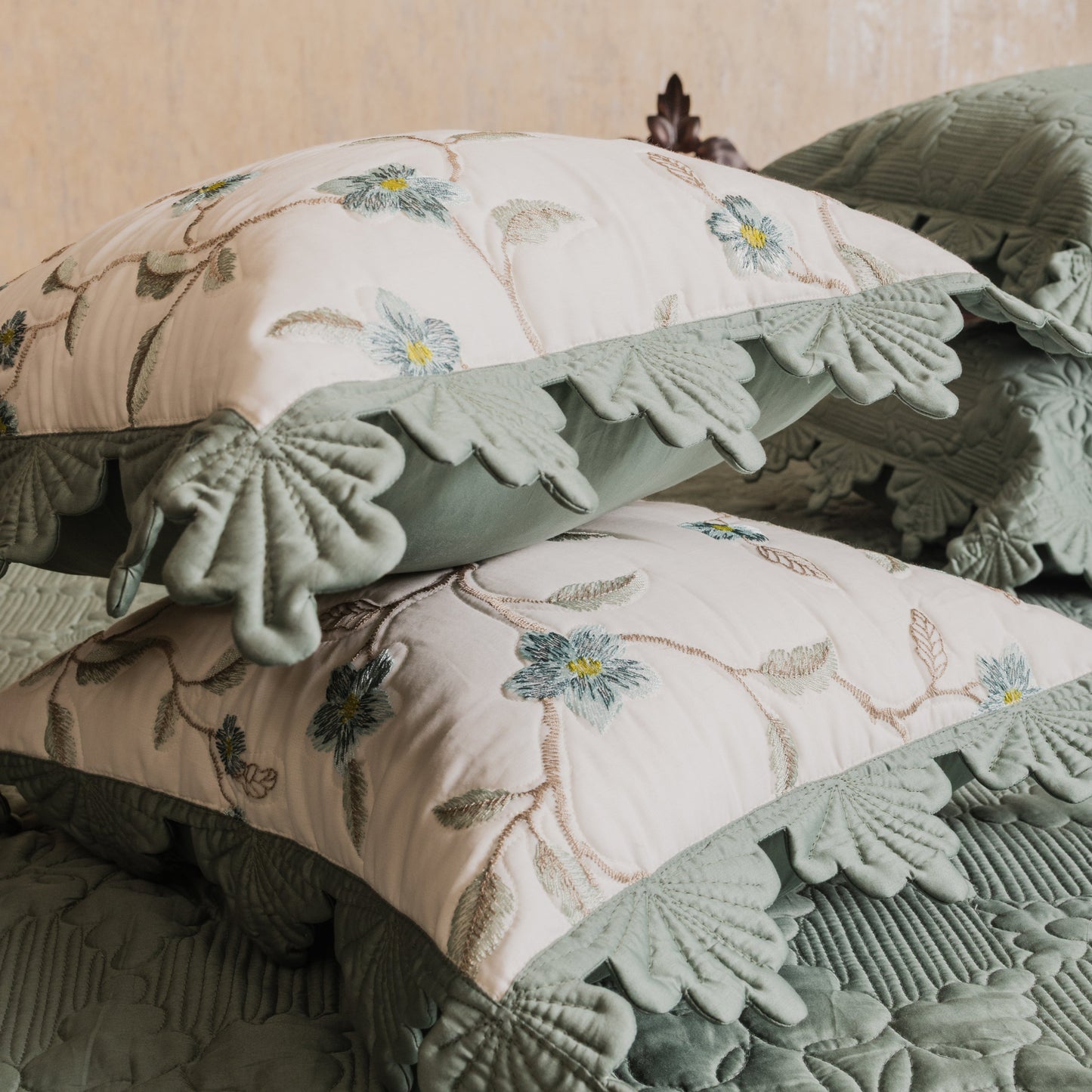 Quilted cotton bedcover 5 pcs set [B0023]