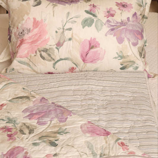 COTTON REVERSIBLE BEDCOVER 3PCS SET [B0014]