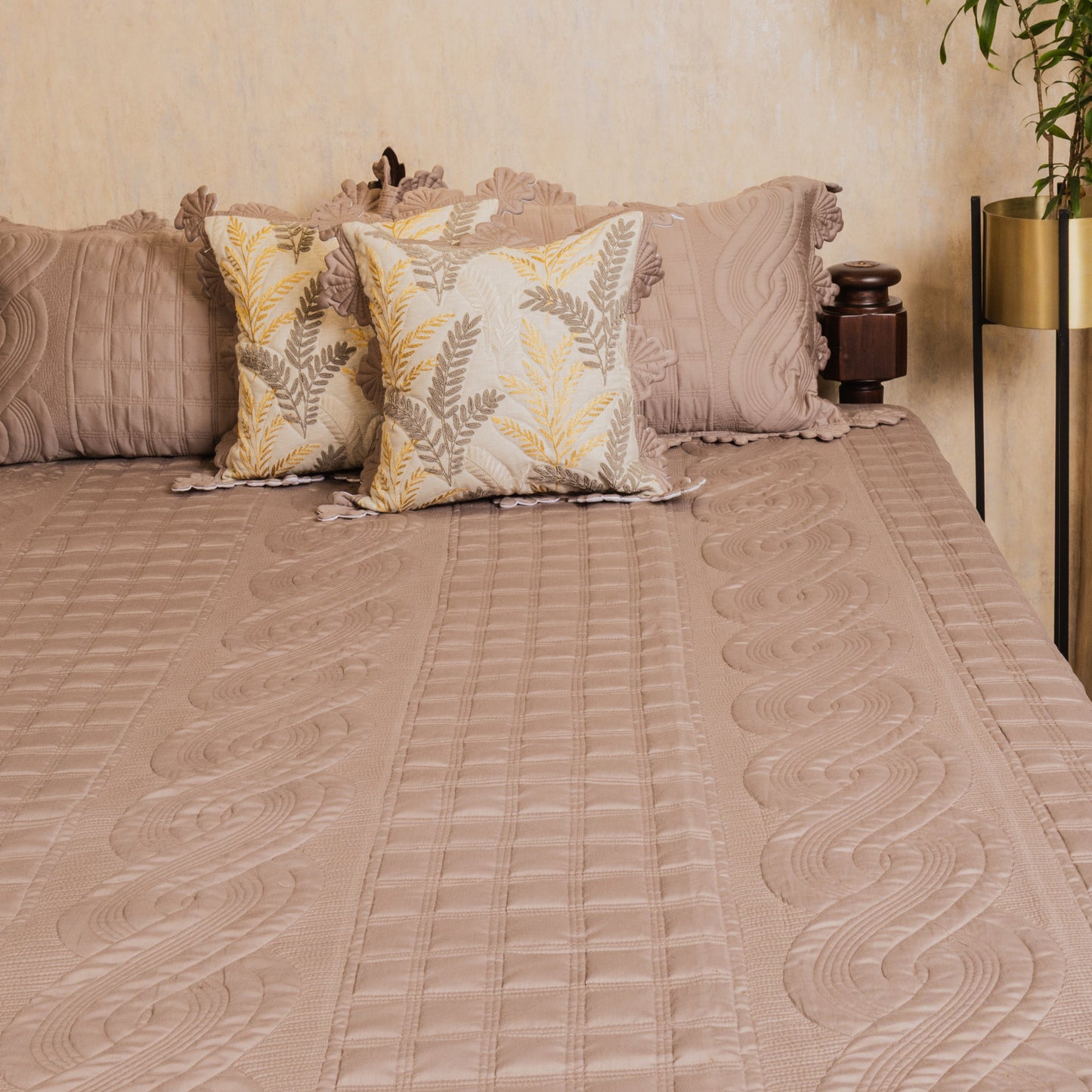 Quilted cotton bedcover 5 pcs set [B0018]