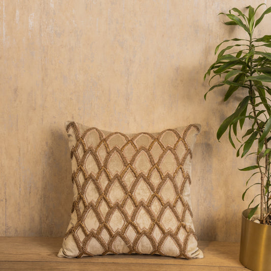 VELVET BEADED CUSHION COVER (18X18) [Cc0037]