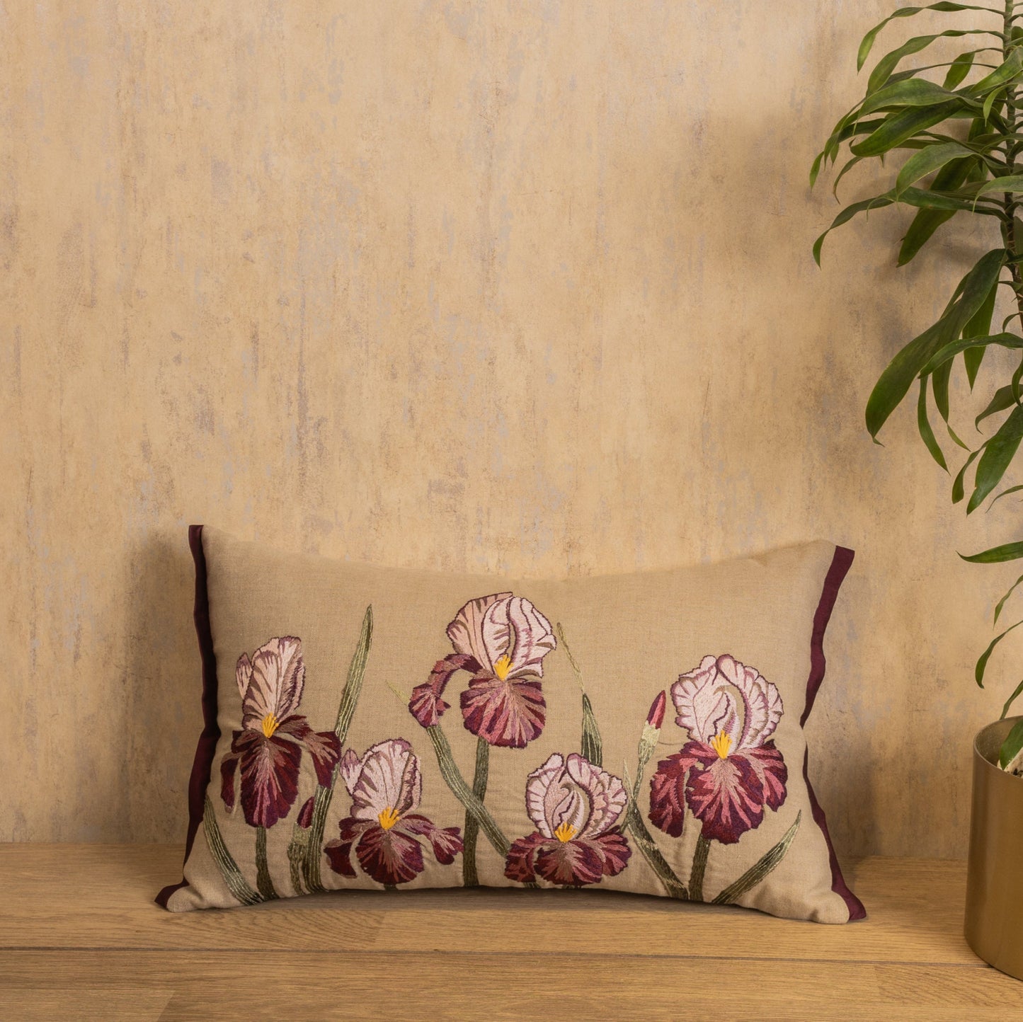 FLORAL EMBROIDERY CUSHION COVER(12x20) [Cc0006]