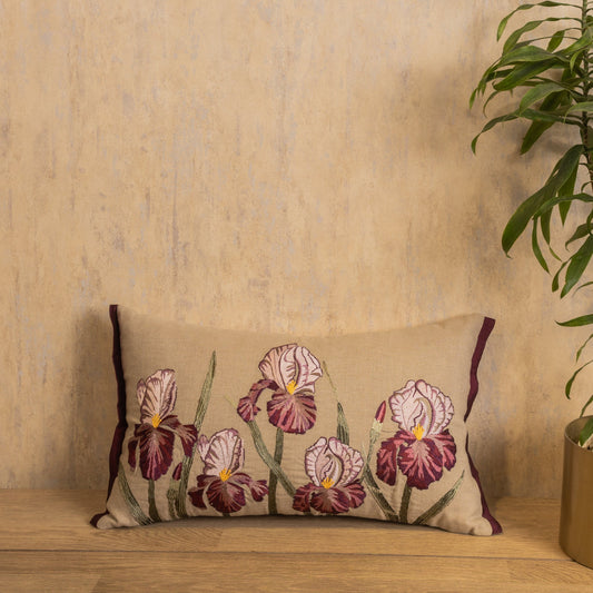 FLORAL EMBROIDERY CUSHION COVER(12x20) [Cc0006]