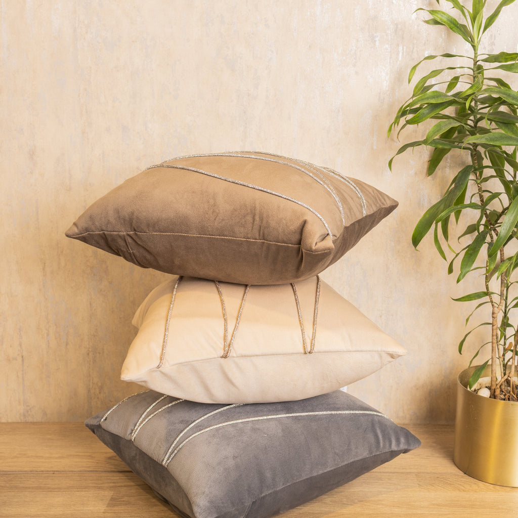 VELVET GLITTER ROPE CUSHION COVER(16x16) [Cc0007]