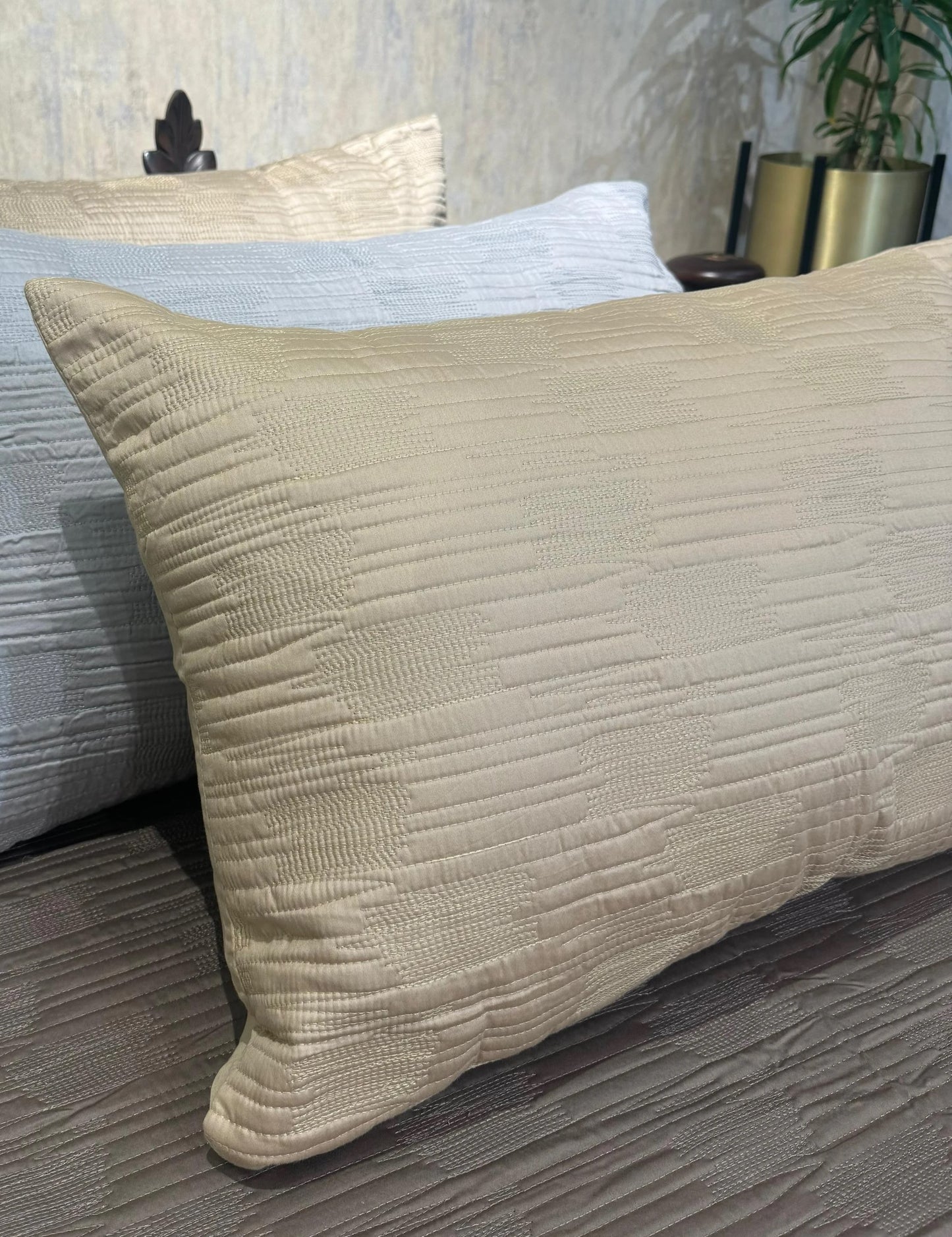 BED COVER 3PC SET ( MODERN BRICK)