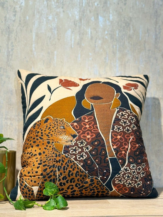 Stone Washed Printed Cushion Cover (18*18)inches