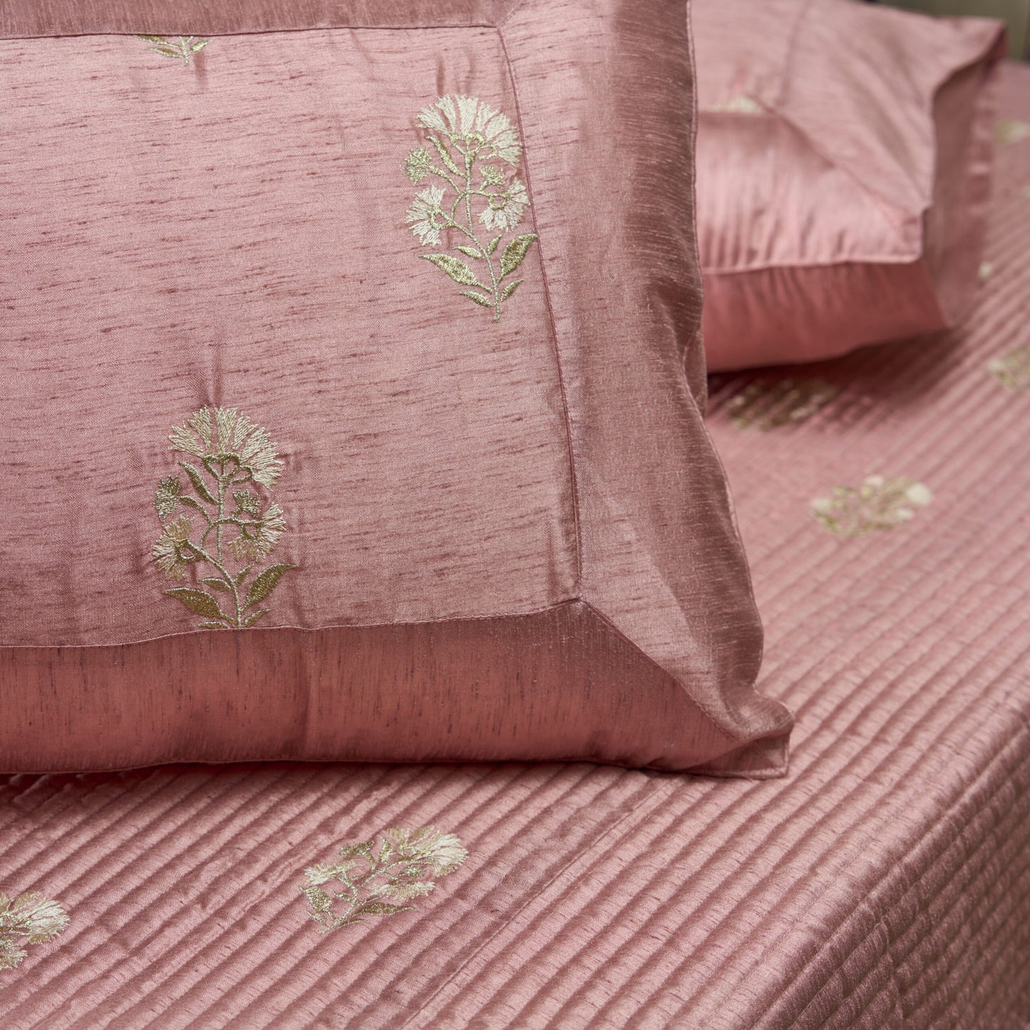 Embroidered Quilted Bed Spread