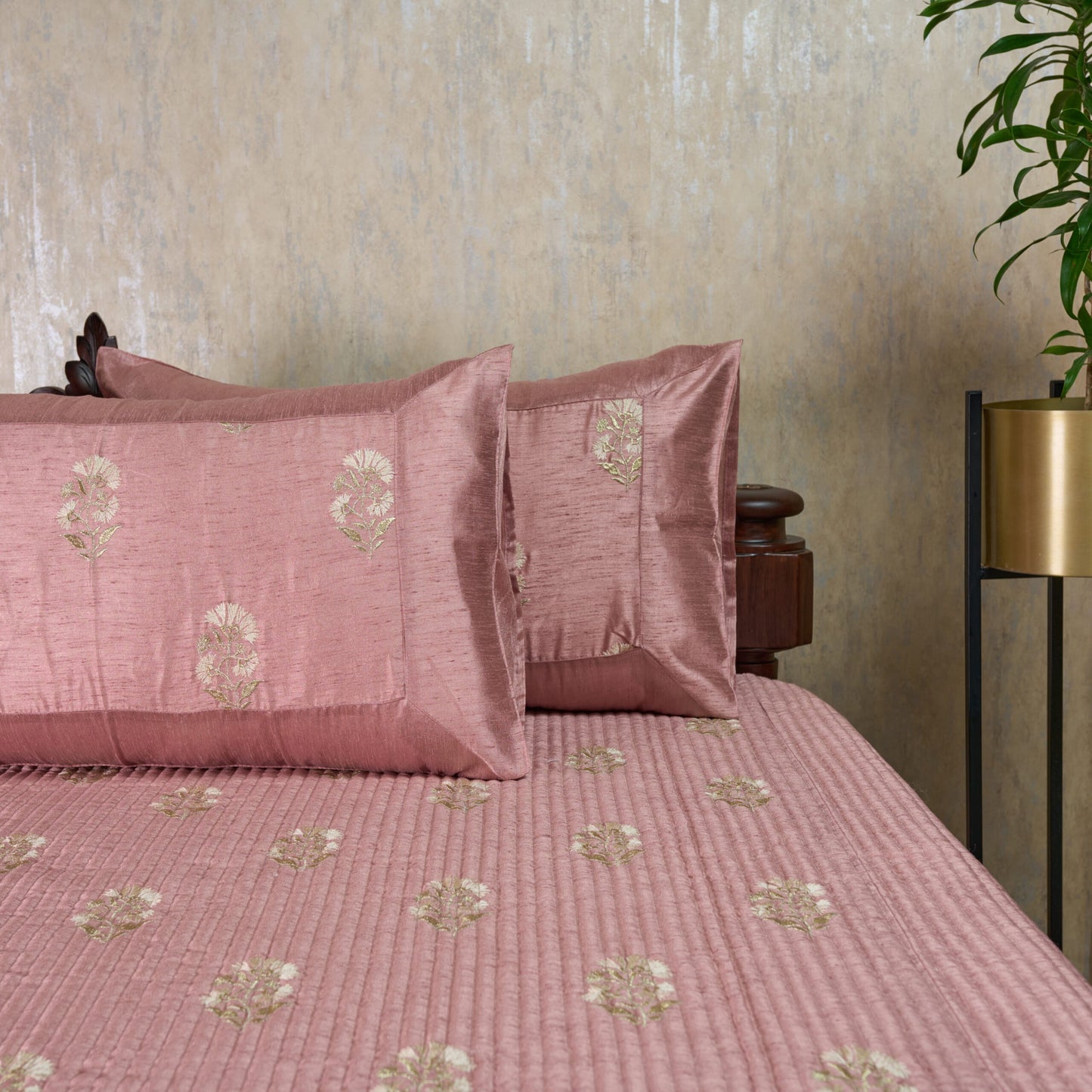 Embroidered Quilted Bed Spread