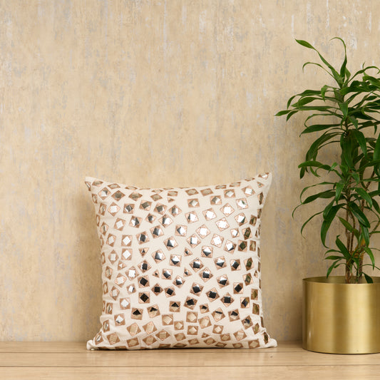 MIRROR WORK CUSHION COVER(18X18) [Cc0009]